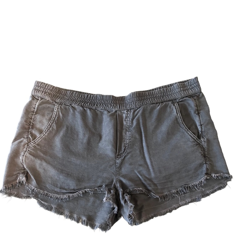 Aerie Women's Gray Frayed Edge Elastic Waist Shorts Size Small
